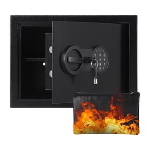 Fireproof & Waterproof Steel Security Safe Box – Dual Key & Digital Lock – Anti-Theft Alarm, Removable Shelf – Wall/Floor Mountable for Home, Office, Hotel, Dorm – Size: FD-2535HC 250×350×250mm