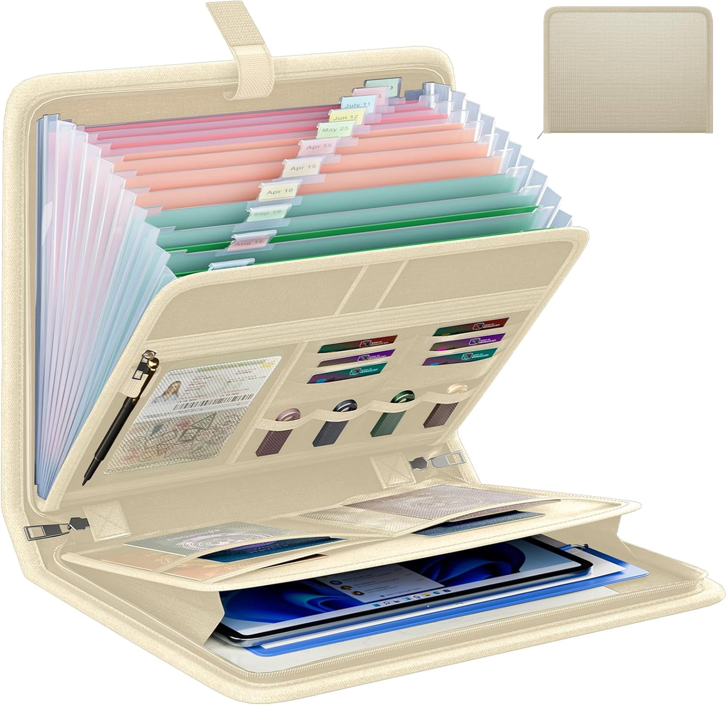Fireproof accordion file manager, portable expansion folder with ...