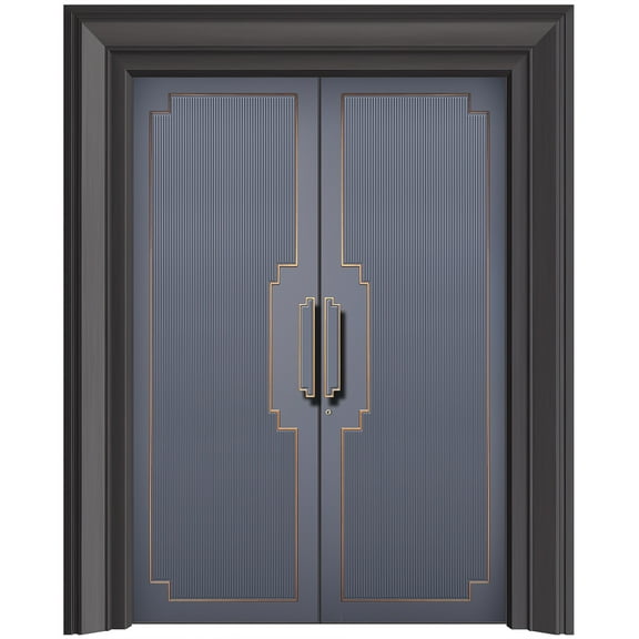 Fireproof and explosion-proof cast aluminum door villa door double door rural self-built houses to enter the household anti-theft copper custom