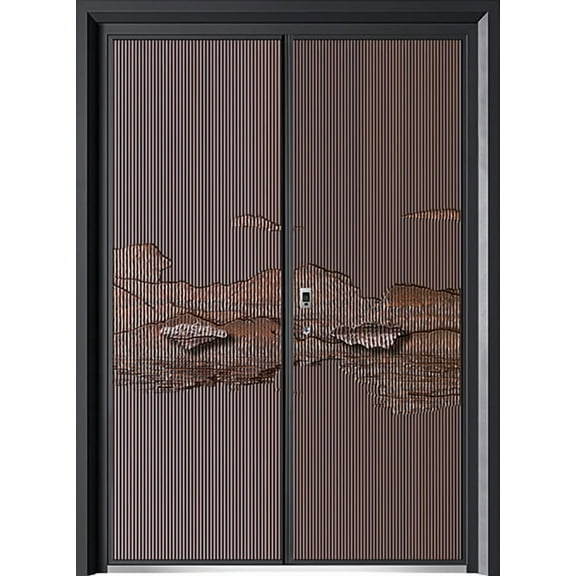 Fireproof and explosion-proof cast aluminum door villa door double door rural self-built houses to enter the household anti-theft copper custom