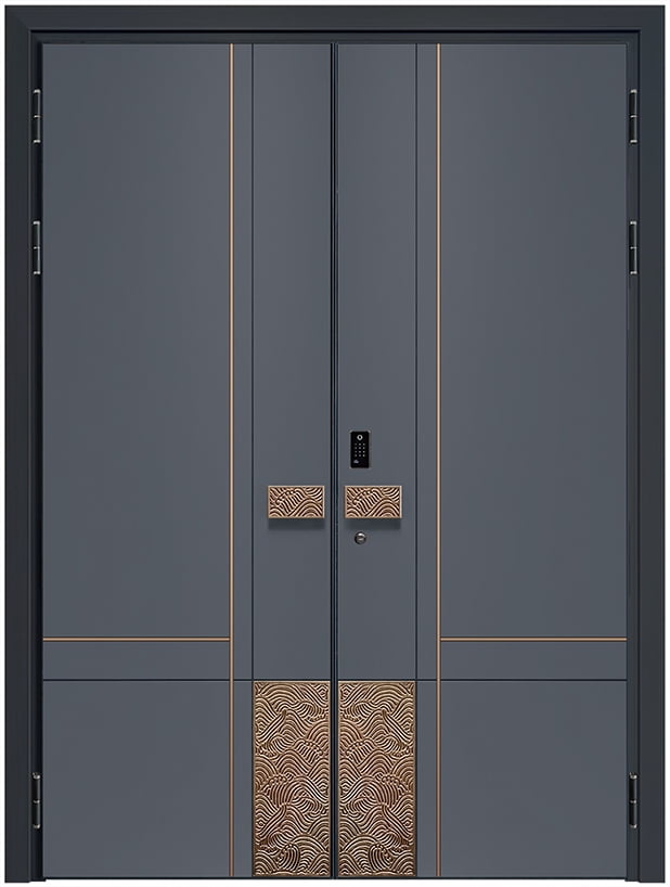 Fireproof and explosion-proof cast aluminum door villa door double door rural self-built houses to enter the household anti-theft copper custom