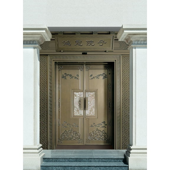 Fireproof and explosion-proof cast aluminum door villa door double door rural self-built houses to enter the household anti-theft copper custom