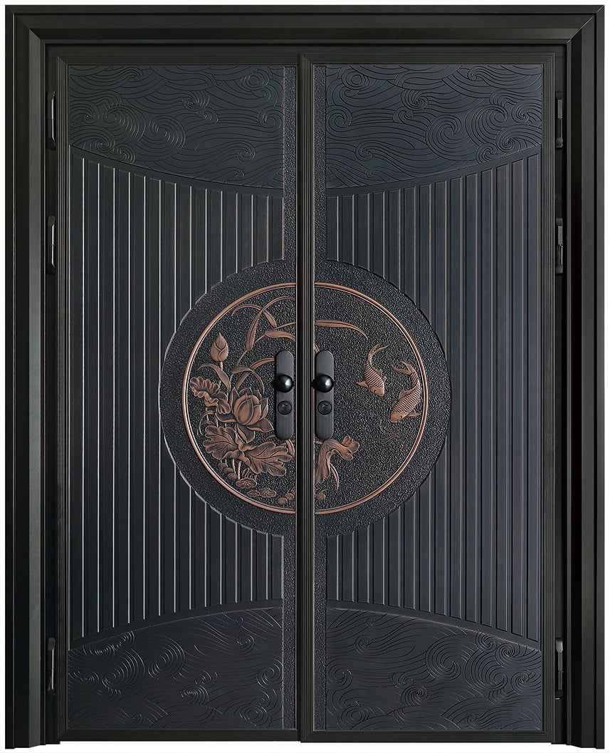 Fireproof and explosion-proof cast aluminum door villa door double door rural self-built houses to enter the household anti-theft copper custom