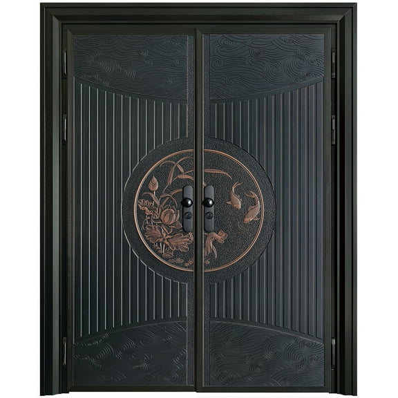 Fireproof and explosion-proof cast aluminum door villa door double door rural self-built houses to enter the household anti-theft copper custom