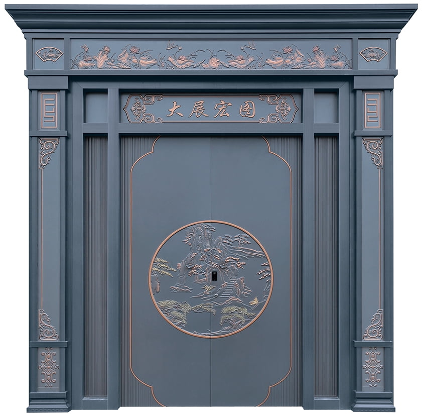 Fireproof and explosion-proof cast aluminum door villa door double door rural self-built houses to enter the household anti-theft copper custom