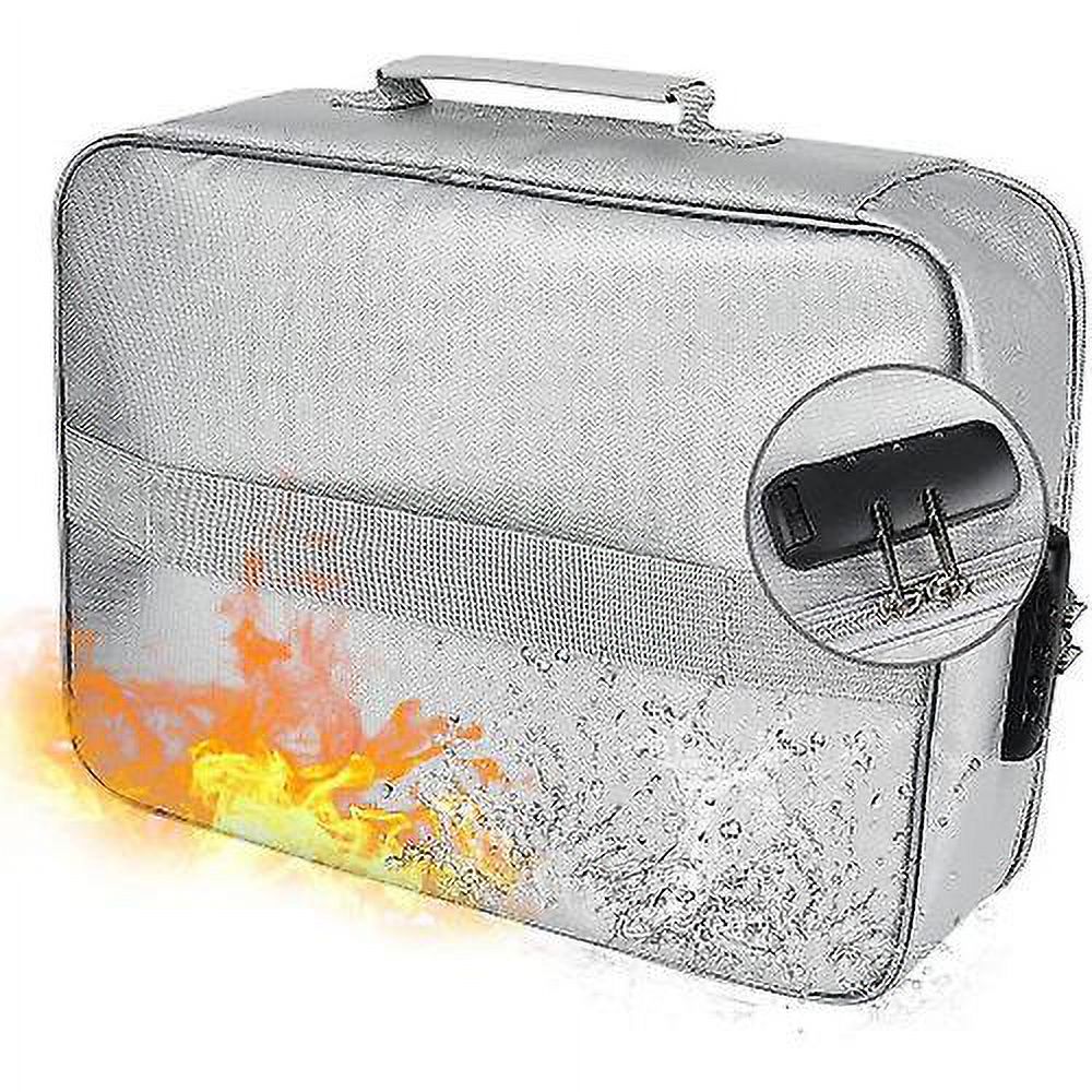 Fireproof file storage bag with lock, waterproof zipper, fireproof safe ...