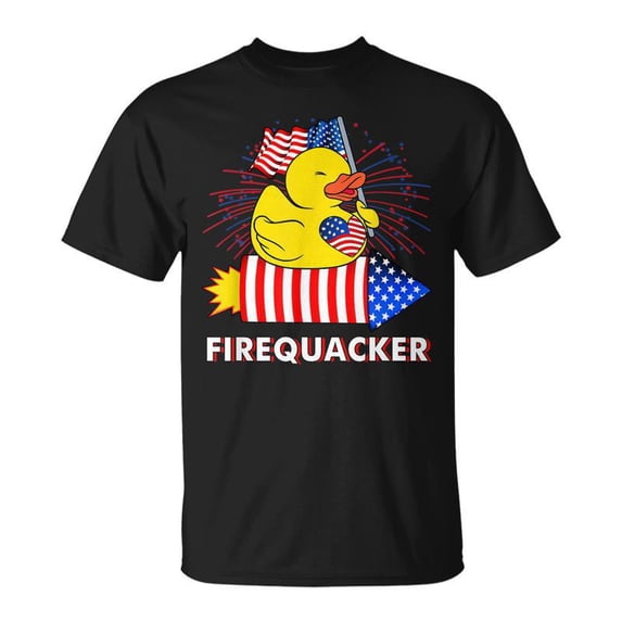 Firequacker Duck 4Th Of July Fireworks America Us Flag V2 Unisex TShirt ...