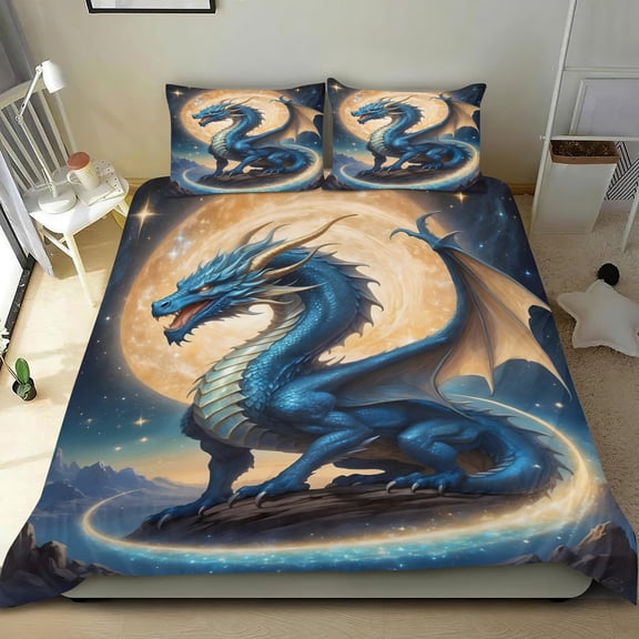 Fires Of Wing Themed Bed Sheet Set Three Piece Set 53x79 Inches Comfortable And Skin Friendly Unique Design Creating A Star Studded Night
