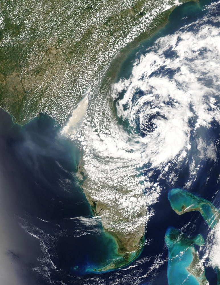 Fires and smoke in Georgia and Florida Canvas Art - Stocktrek Images (24 x 31)