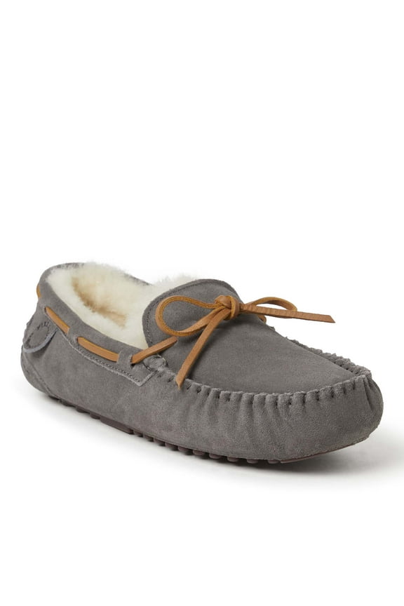Fireside By Dearfoams Men's Victor Genuine Shearling Moccasin Slipper
