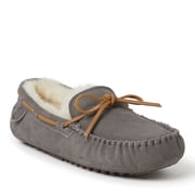 Fireside By Dearfoams Mens Victor Genuine Shearling Moccasin Slipper