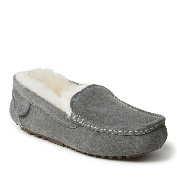 Fireside By Dearfoams Women's Mel Genuine Shearling Moccasin Slipper