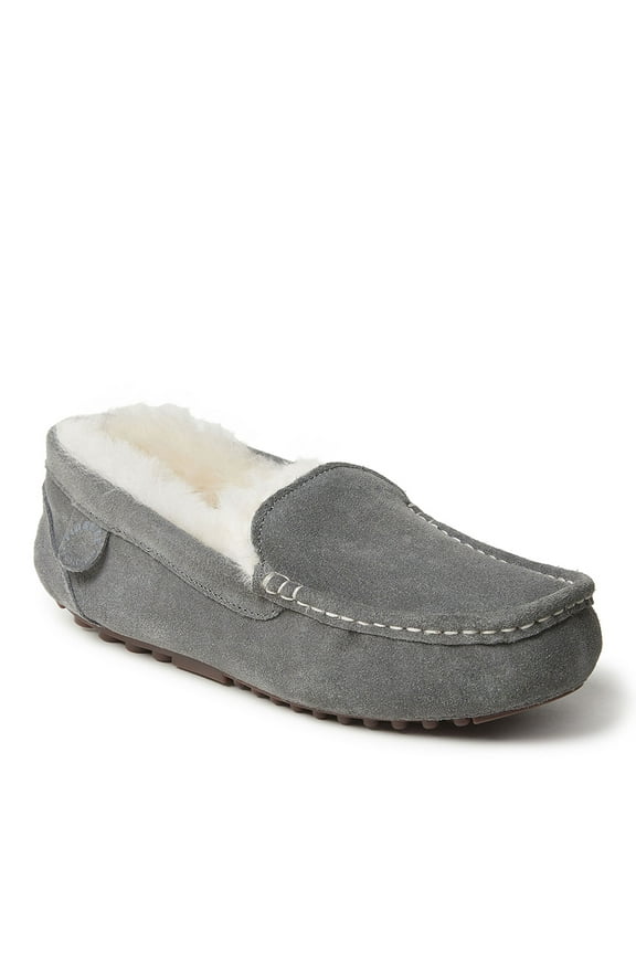 Fireside By Dearfoams Women's Mel Genuine Shearling Moccasin Slipper