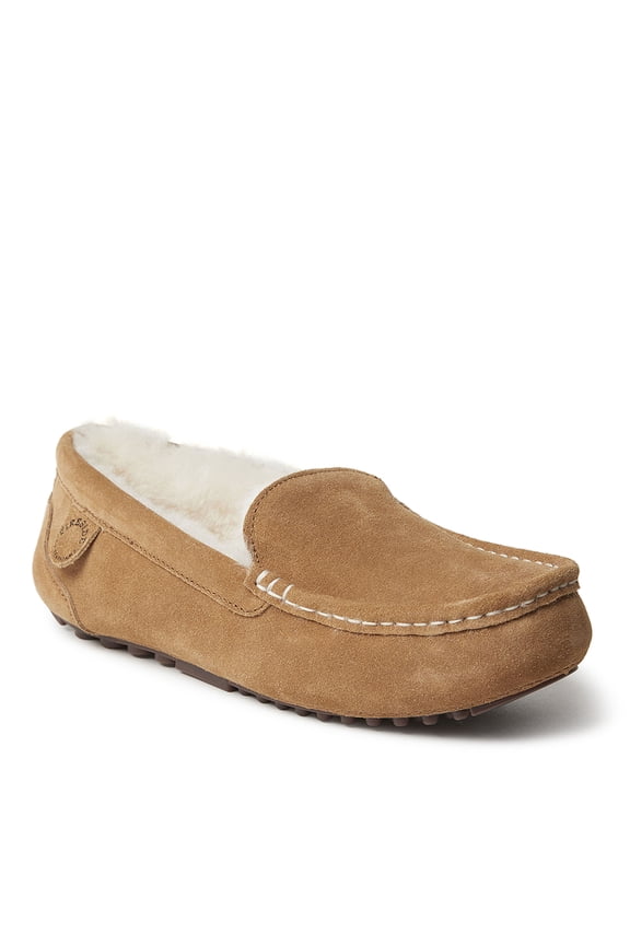 Fireside By Dearfoams Women's Mel Genuine Shearling Moccasin Slipper