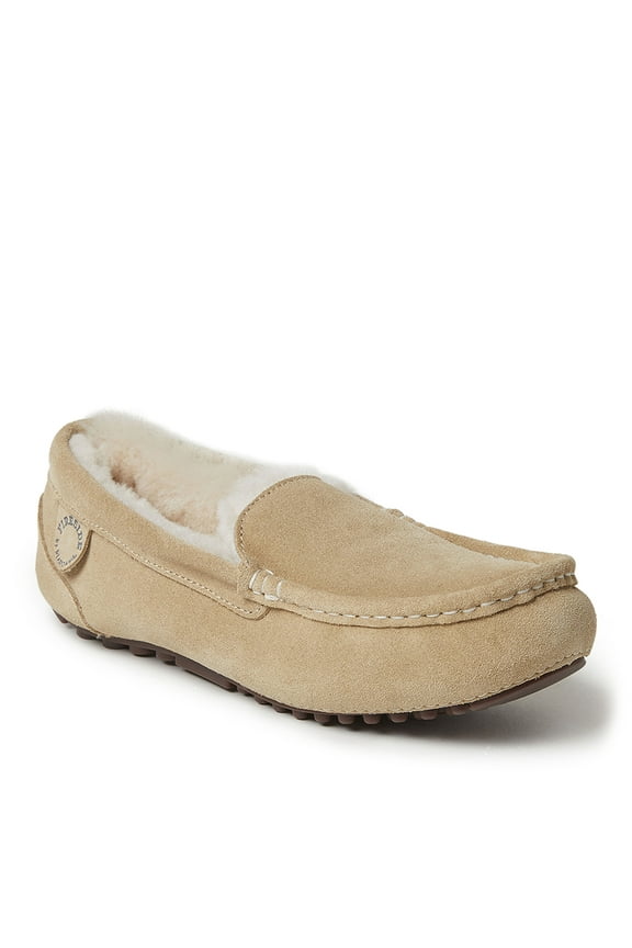Fireside By Dearfoams Women's Mel Genuine Shearling Moccasin Slipper