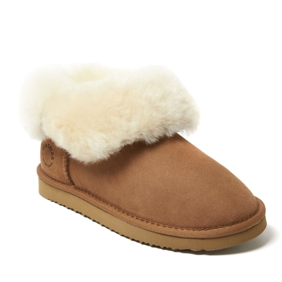 Fireside By Dearfoams Women's Perth Genuine Shearling Foldover Boot