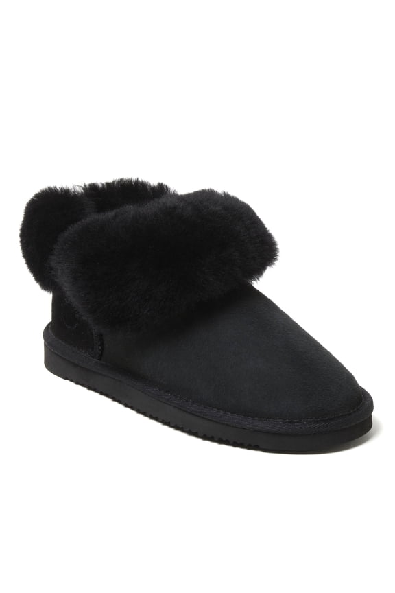 Fireside By Dearfoams Women's Perth Genuine Shearling Foldover Boot