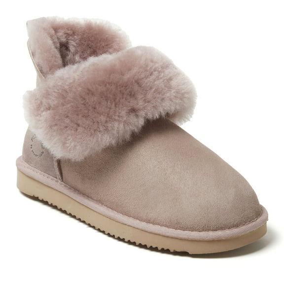 Fireside By Dearfoams Women's Perth Genuine Shearling Foldover Boot
