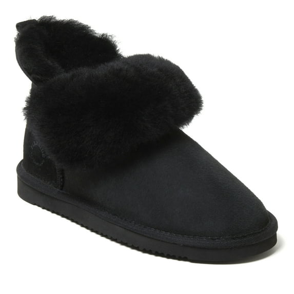 Fireside By Dearfoams Women's Perth Genuine Shearling Foldover Boot