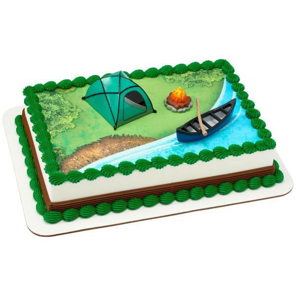 Fireside Camp DecoSet with 1/4 sheet Edible Cake Topper Image