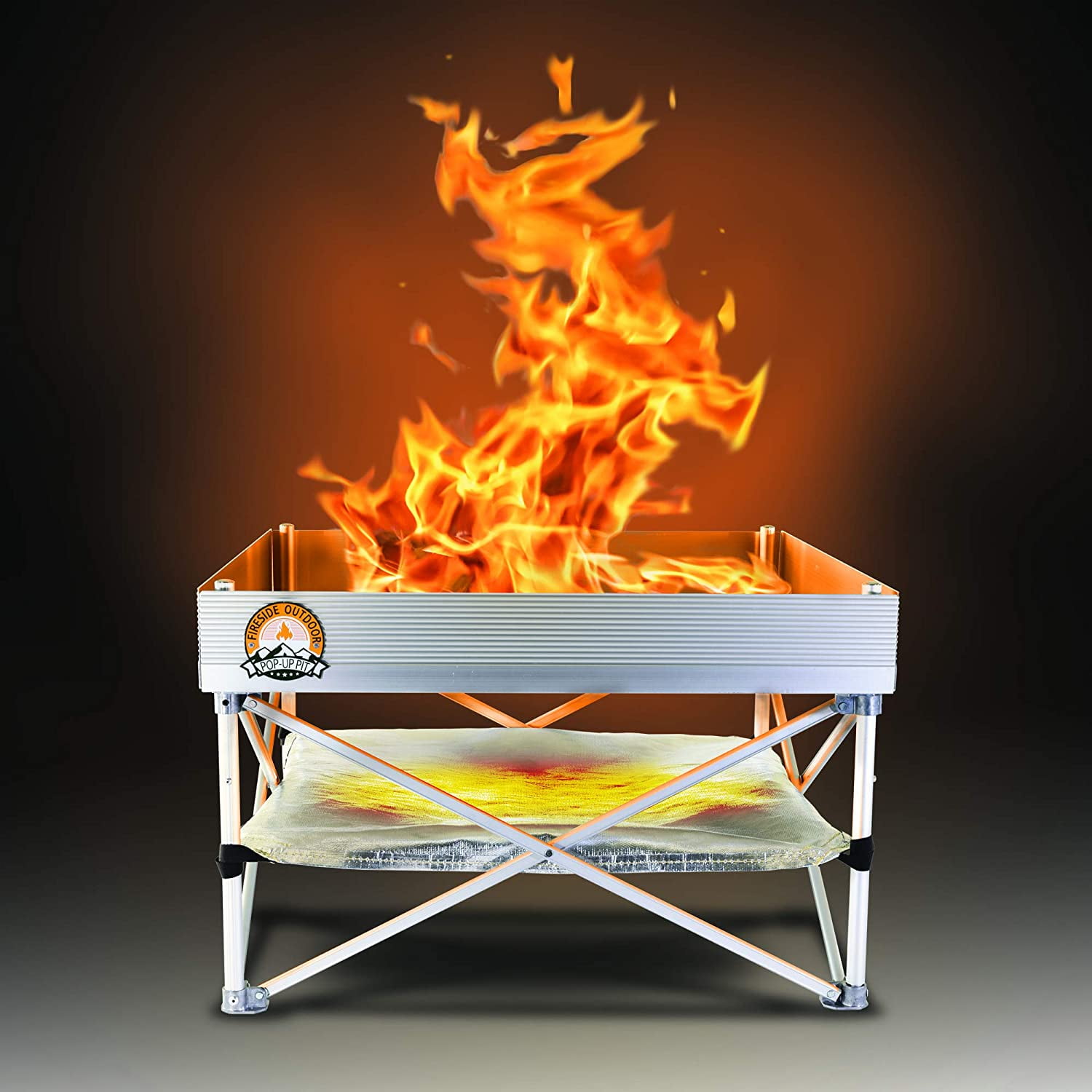 Fireside Outdoor Portable Pop-Up Fire Pit w/ Heat Shield - Walmart.com