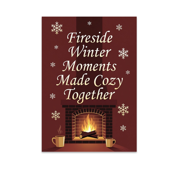 Fireside Winter Moments Made Cozy Together - Winter Decor Enthusiast - 13x19 Poster Print