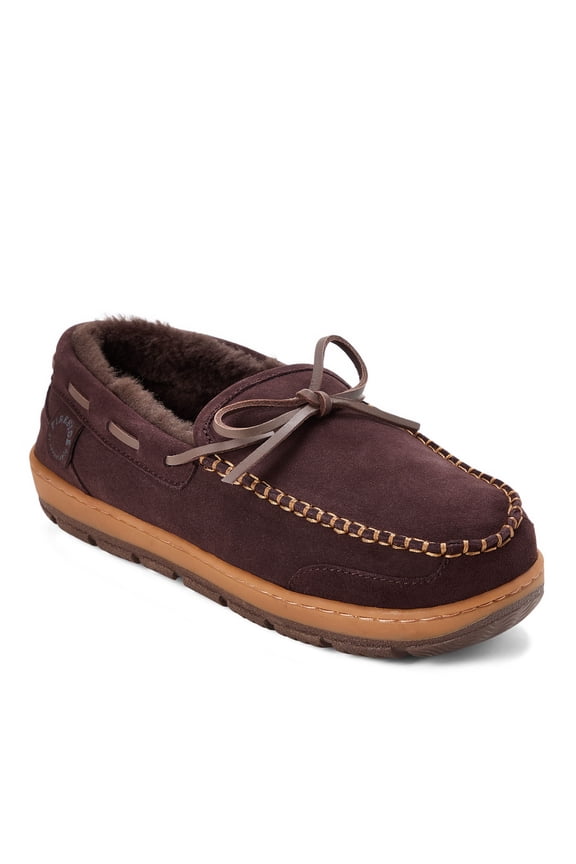Fireside by Dearfoams Men's Forster Genuine Shearling Moccasin