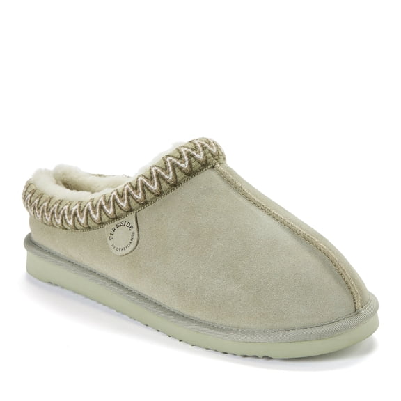 Fireside by Dearfoams Men's Grafton Genuine Shearling Clog Slipper with Embroidery