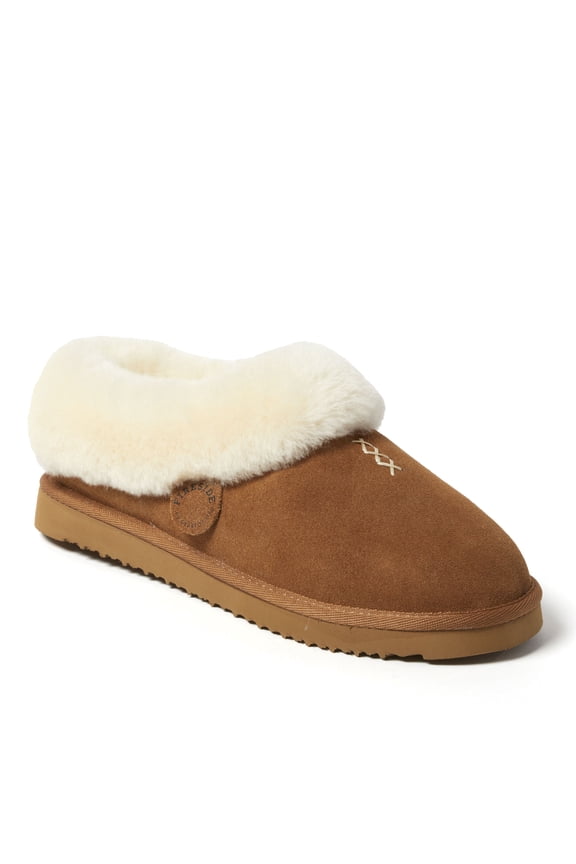 Fireside by Dearfoams Women's Adelaide Genuine Shearling Clog Slipper