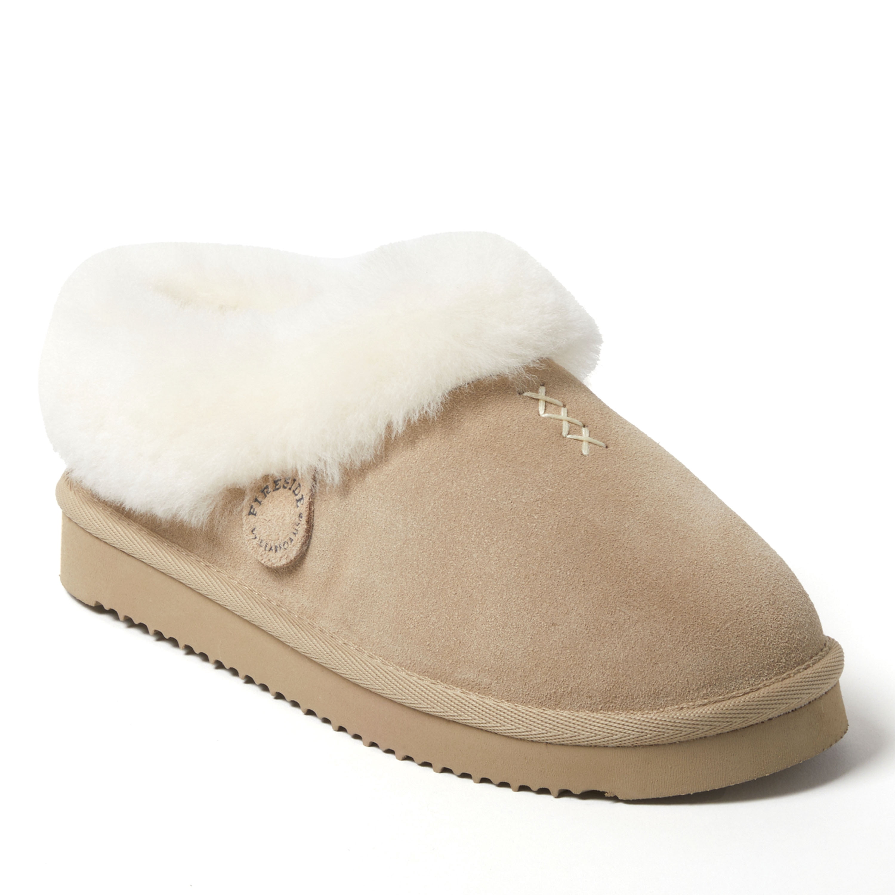 Fireside by Dearfoams Women's Adelaide Genuine Shearling Clog Slipper ...