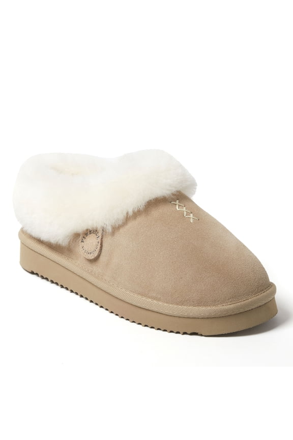 Fireside by Dearfoams Women's Adelaide Genuine Shearling Clog Slipper