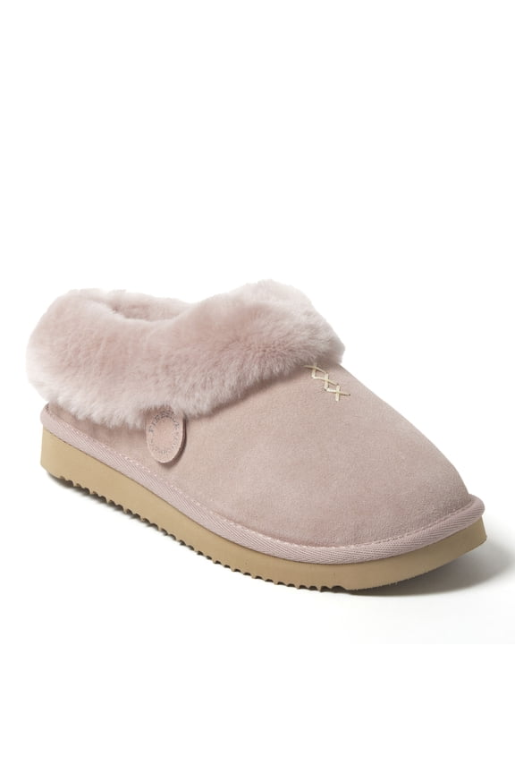 Fireside by Dearfoams Women's Adelaide Genuine Shearling Clog Slipper