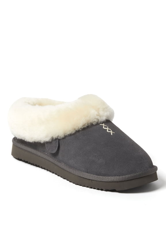 Fireside by Dearfoams Women's Adelaide Genuine Shearling Clog Slipper