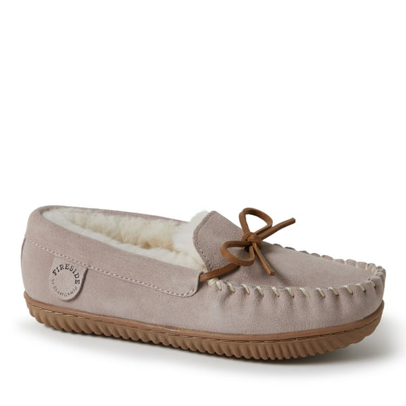 Fireside by Dearfoams Women's Alice Springs Genuine Shearling Moccasin Slipper