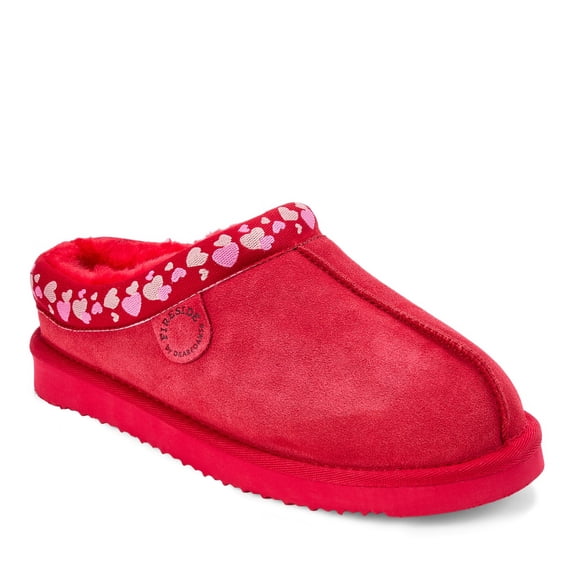 Fireside by Dearfoams Women's Greta Genuine Shearling Clog Slipper with Embroidery