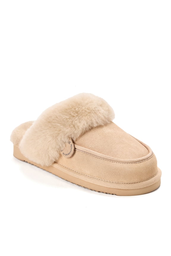 Fireside by Dearfoams Women's Melville Genuine Shearling Scuff Slipper