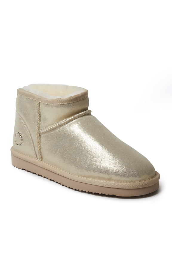 Fireside by Dearfoams Women's Riverland Genuine Shearling Micro Bootie
