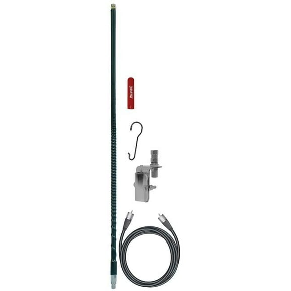 Firestik FS3SMK-B 3 ft. 300W Twist-To-Tune Series Fiberglass Single Mirror Mount CB Antenna Kit - Black