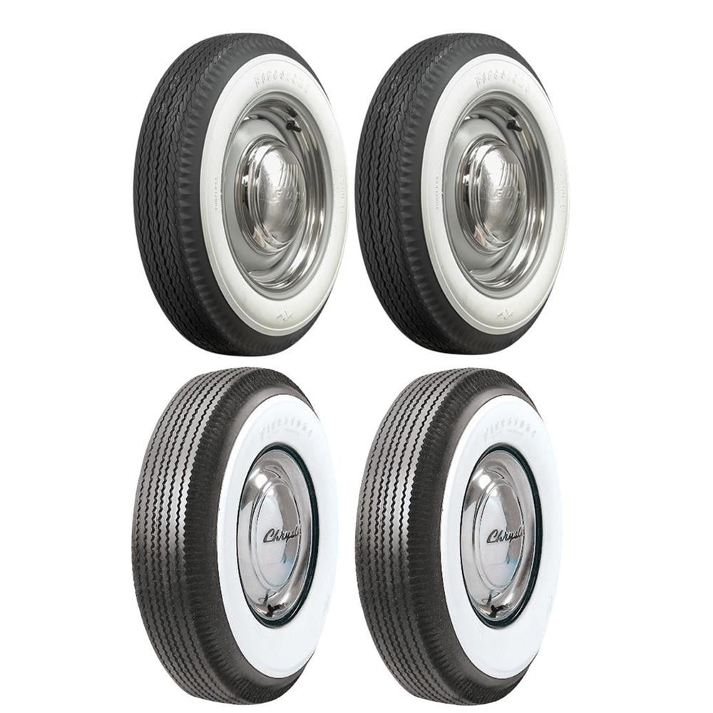 Firestone Bias Ply Tires, Whitewall, 15 Inch, Big And Little Kit