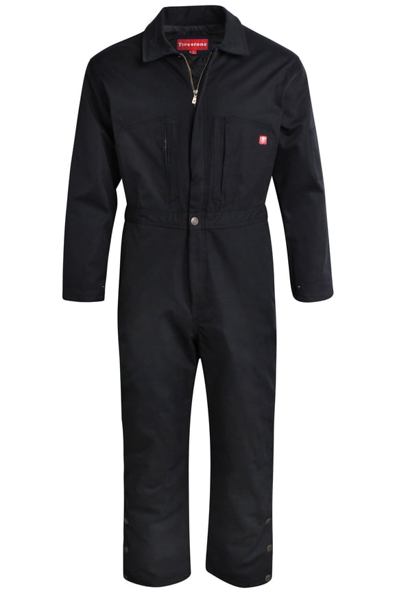 Mens Coveralls - Water Resistant Twill Workwear Durable Utility Jumpsuit with Quilted Lining
