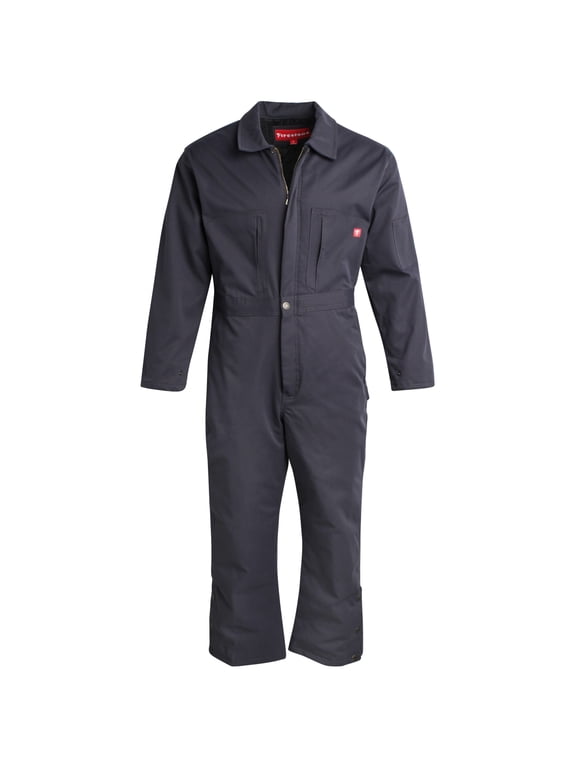 Mens Coveralls Water-Resistant Twill Workwear Durable Quilted Lining Utility Jumpsuit