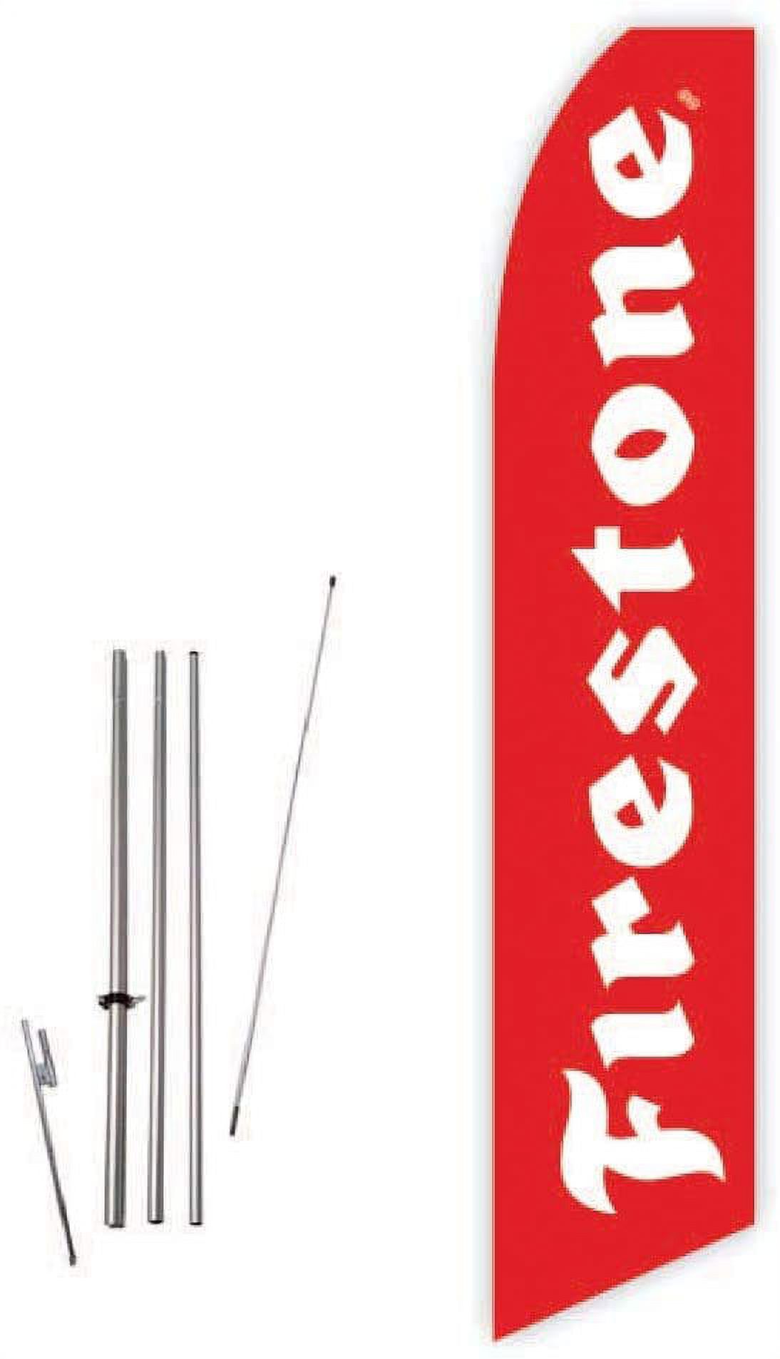 Firestone Red Super Novo Feather Flag - Complete with 15ft Pole Set and Ground Spike