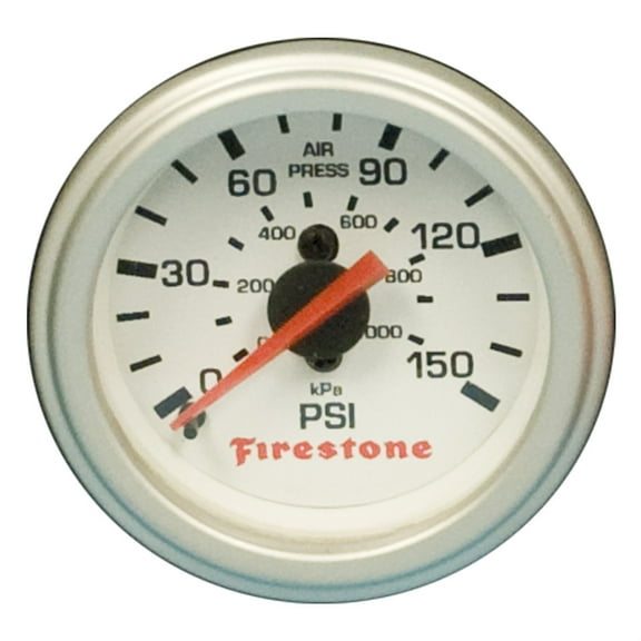 Firestone Replacement Single Pressure Gauge - White Face (For PN 2225/2229 / 2196) (WR17609181)