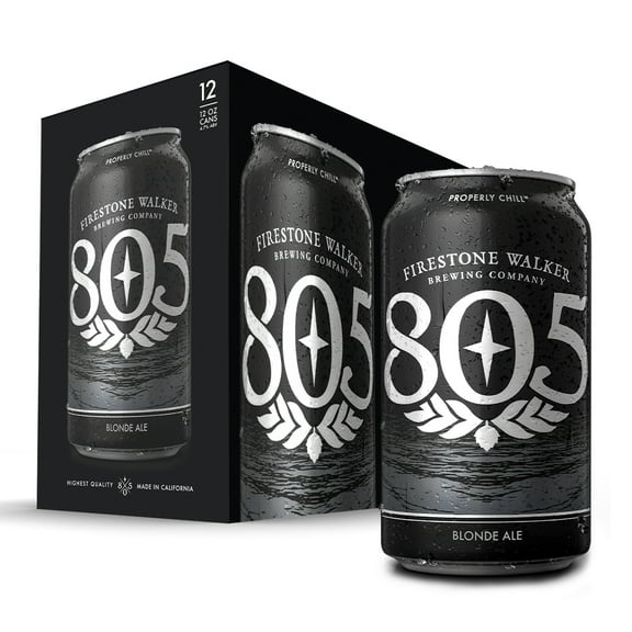 Firestone Walker 805 Blonde Ale Craft Beer, 12 Pack, 12 fl oz Cans, 4.7% ABV