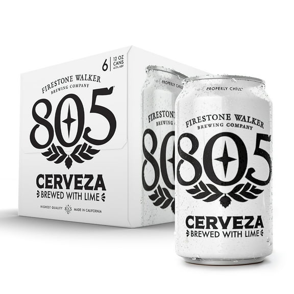 Firestone Walker 805 Cerveza Lager Light, Crisp, Craft Beer, 6 Pack, 12 fl oz Cans, 4.5% ABV