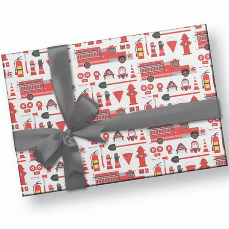 Firetruck Gift Wrap Paper