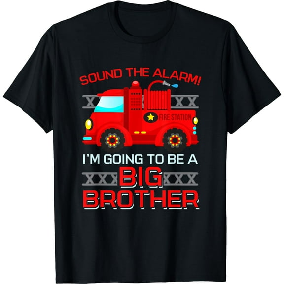 Firetruck I'm Going To Be A Big Brother T-Shirt New Baby