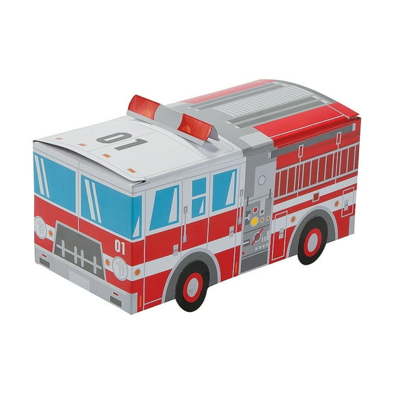 Firetruck Shaped Treat Box, Party Supplies, 12 Pieces
