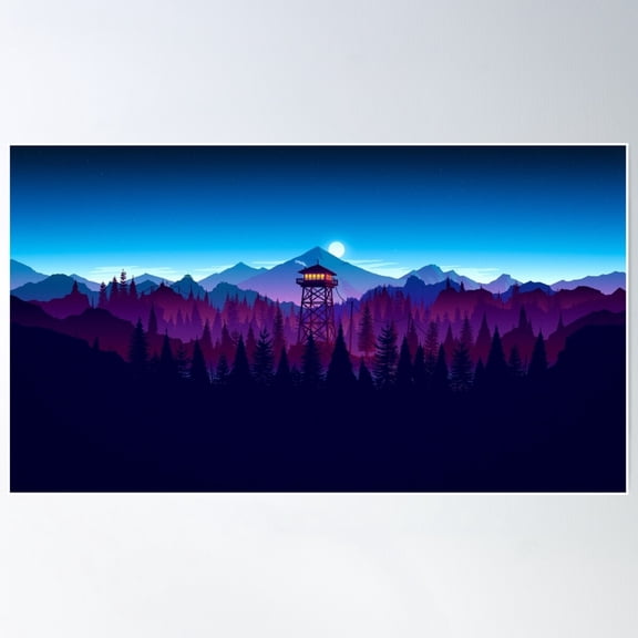 Firewatch - Landscape Poster, 8x12 UNFRAMED