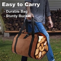 Firewood Carrier 55x18 Inch Durable Canvas Log Carrier Heavy Duty Tote,Fire Place Sturdy Wood Carring Bag with Handles Security Strap for Camping Indoor